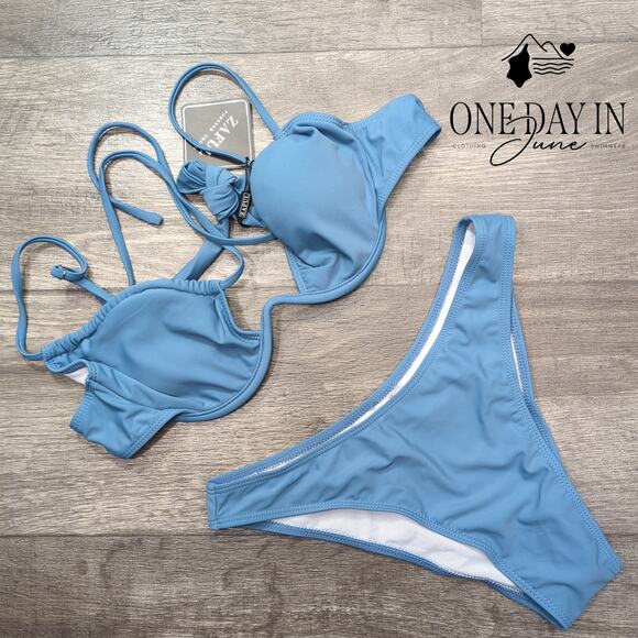 Zaful Underwire Tie Back Bikini Swimsuit Size S - Picture 1 of 5